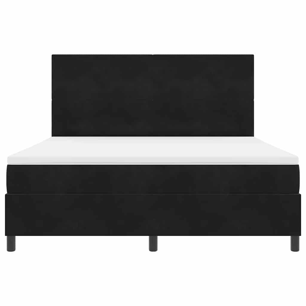 Κρεβάτι με ελατήρια με στρώμα Μαύρο 180 x 200 cm ύφασμα - Pakobazaar