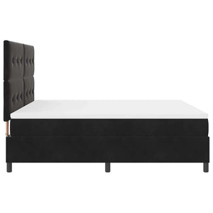 Κρεβάτι με ελατήρια με στρώμα Μαύρο 180 x 200 cm ύφασμα - Pakobazaar