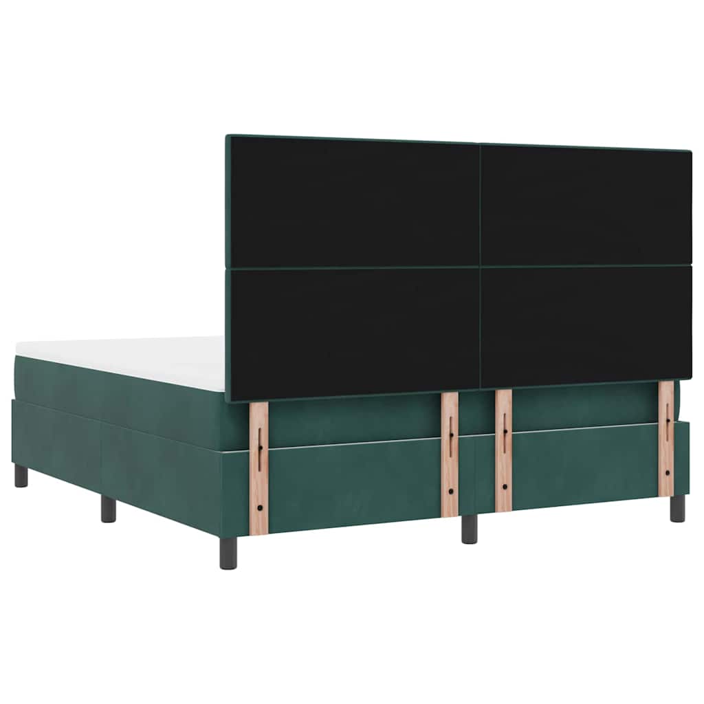 Κρεβάτι με ελατήρια Σκούρο Πράσινο 180 x 200 cm ύφασμα - Pakobazaar