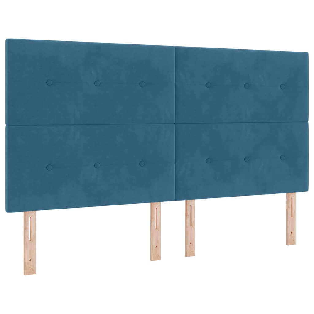 Κρεβάτι με ελατήρια Σκούρο Μπλε 180 x 200 cm Βελούδο