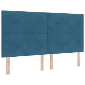 Κρεβάτι με ελατήρια Σκούρο Μπλε 180 x 200 cm Βελούδο