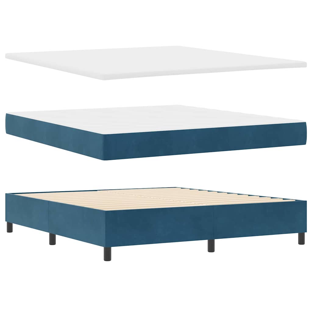 Κρεβάτι με ελατήρια Σκούρο Μπλε 180 x 200 cm Βελούδο