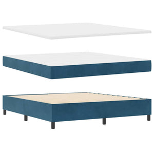 Κρεβάτι με ελατήρια Σκούρο Μπλε 180 x 200 cm Βελούδο