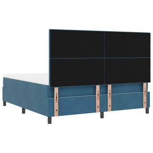 Κρεβάτι με ελατήρια Σκούρο Μπλε 180 x 200 cm Βελούδο