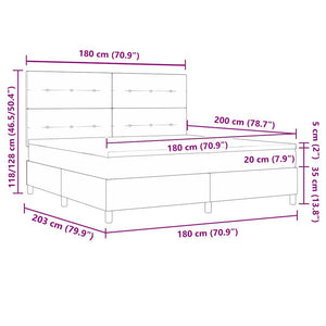 Κρεβάτι με ελατήρια Σκούρο Μπλε 180 x 200 cm Βελούδο