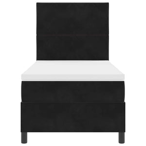 Κρεβάτι με ελατήρια με κεφαλάρι Μαύρο 100 x 200 cm Βελούδο - Pakobazaar