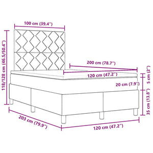 Κρεβάτι με ελατήρια Σκούρο Πράσινο 120 x 200 cm Βελούδο - Pakobazaar