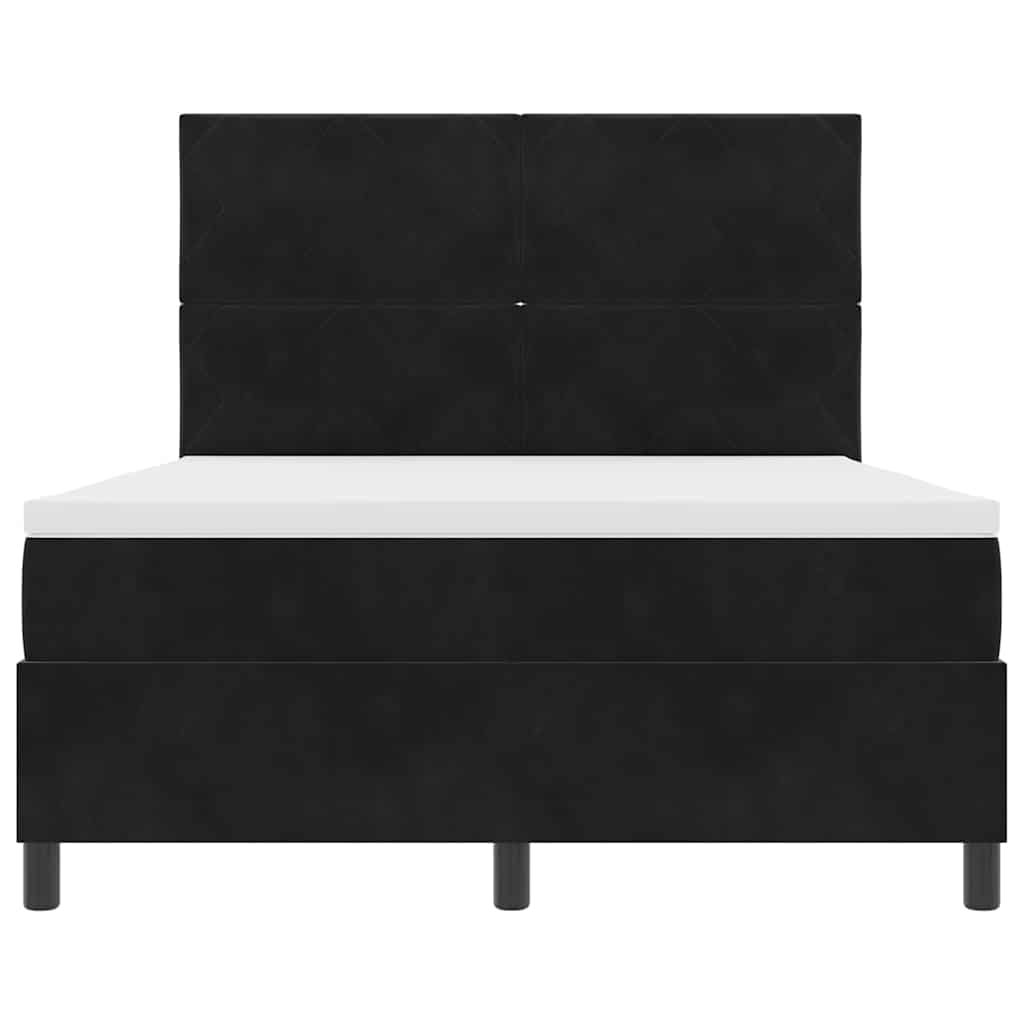 Κρεβάτι με ελατήρια με κεφαλάρι Μαύρο 160 x 200 cm Βελούδο