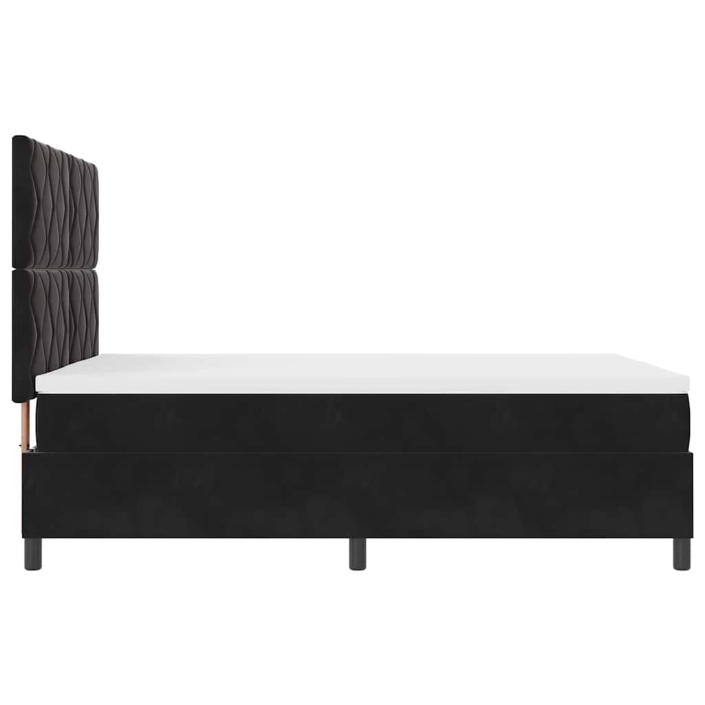 Κρεβάτι με ελατήρια με κεφαλάρι Μαύρο 160 x 200 cm Βελούδο