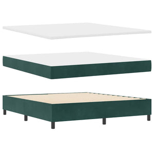 Κρεβάτι με ελατήρια Σκούρο Πράσινο 180 x 200 cm Βελούδο