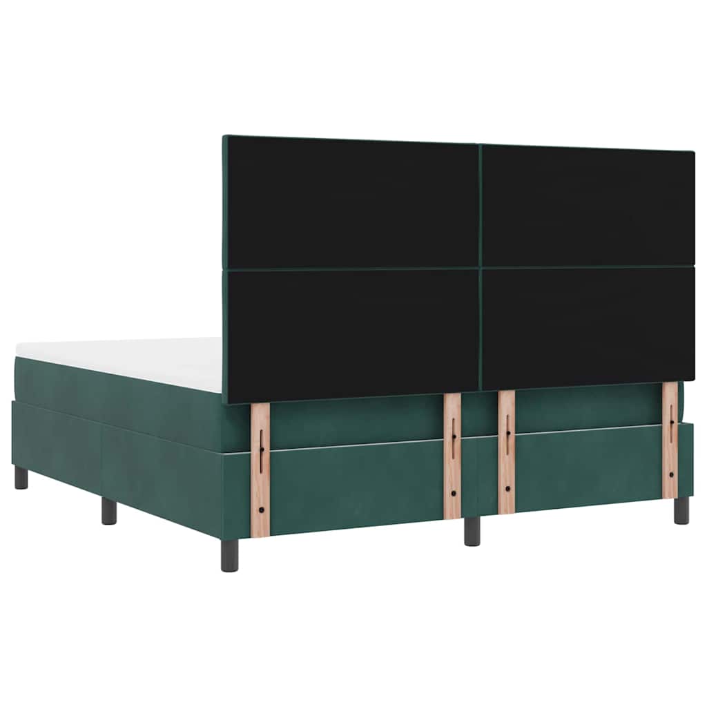 Κρεβάτι με ελατήρια Σκούρο Πράσινο 180 x 200 cm Βελούδο