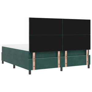 Κρεβάτι με ελατήρια Σκούρο Πράσινο 180 x 200 cm Βελούδο