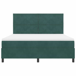 Κρεβάτι με ελατήρια Σκούρο Πράσινο 180 x 200 cm Βελούδο