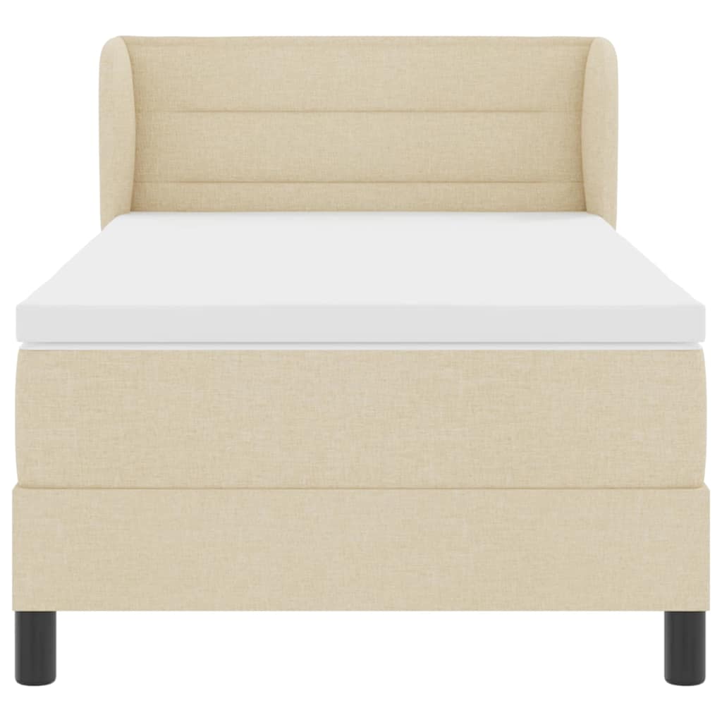 Κρεβάτι με ελατήρια με στρώμα Κρεμ 80 x 200 cm ύφασμα - Pakobazaar