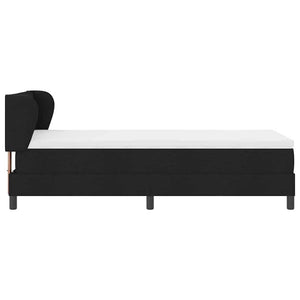Κρεβάτι με ελατήρια με στρώμα Μαύρο 90 x 190 cm ύφασμα - Pakobazaar