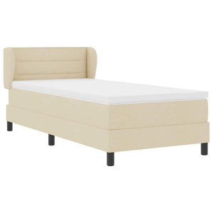 Κρεβάτι με ελατήρια με στρώμα Κρεμ 90 x 190 cm ύφασμα - Pakobazaar