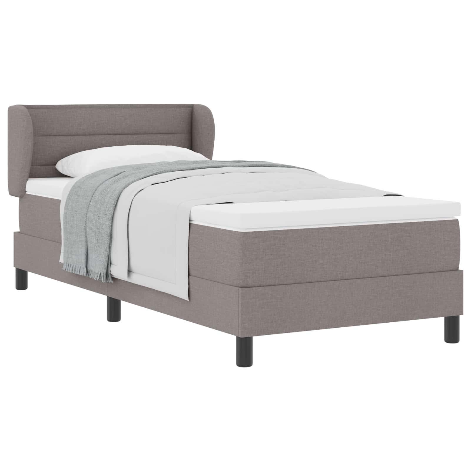 Κρεβάτι με ελατήρια με στρώμα Taupe 100 x 200 cm ύφασμα