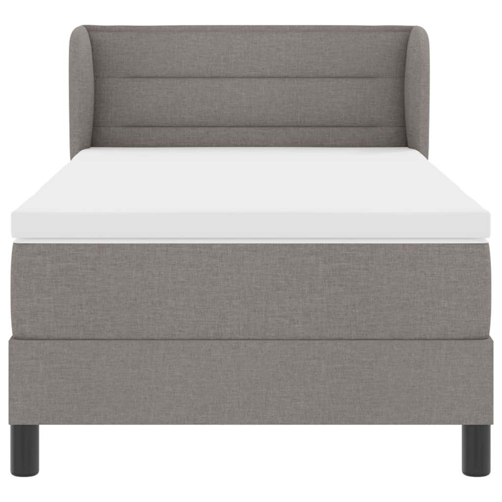 Κρεβάτι με ελατήρια με στρώμα Taupe 100 x 200 cm ύφασμα