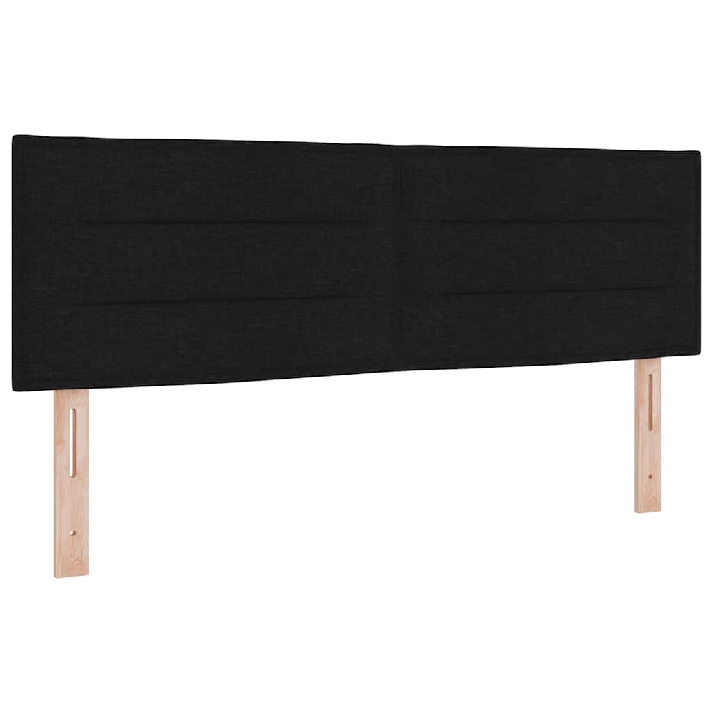 Κρεβάτι με ελατήρια με στρώμα Μαύρο 140 x 190 cm ύφασμα - Pakobazaar