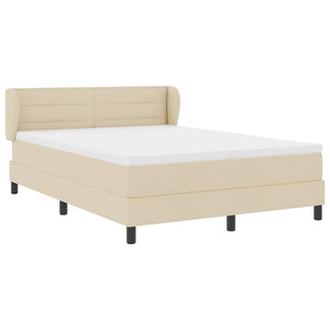 Κρεβάτι με ελατήρια με στρώμα Κρεμ 140 x 190 cm ύφασμα - Pakobazaar