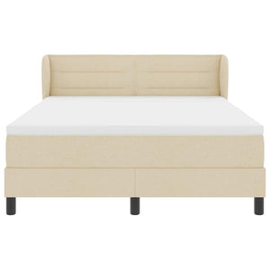 Κρεβάτι με ελατήρια με στρώμα Κρεμ 140 x 190 cm ύφασμα - Pakobazaar