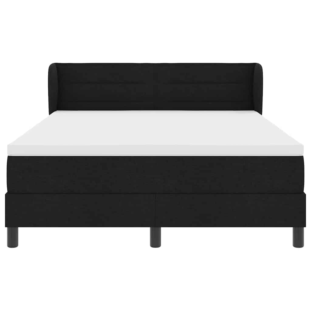 Κρεβάτι με ελατήρια με στρώμα Μαύρο 160 x 200 cm ύφασμα - Pakobazaar