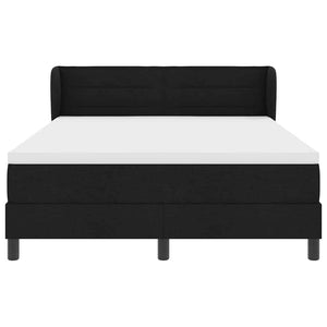 Κρεβάτι με ελατήρια με στρώμα Μαύρο 160 x 200 cm ύφασμα - Pakobazaar