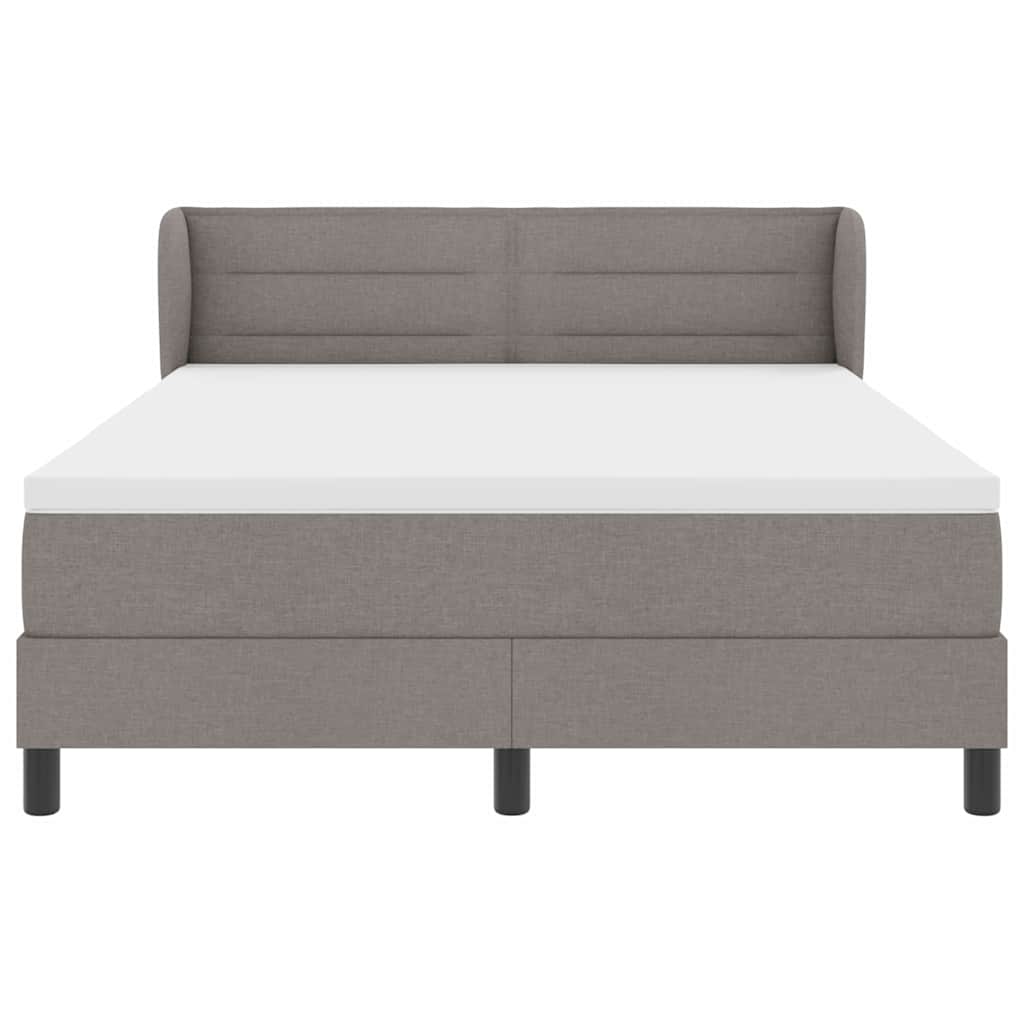 Κρεβάτι με ελατήρια με στρώμα Taupe 160 x 200 cm ύφασμα - Pakobazaar