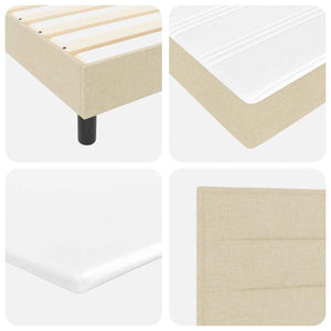Κρεβάτι με ελατήρια με κεφαλάρι Κρεμ 160 x 200 cm ύφασμα - Pakobazaar
