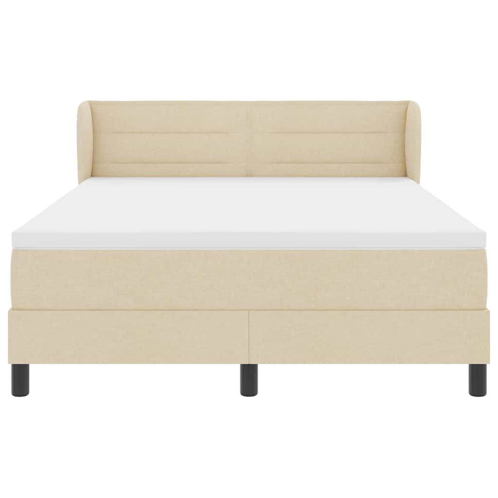 Κρεβάτι με ελατήρια με στρώμα Κρεμ 160 x 200 cm ύφασμα - Pakobazaar