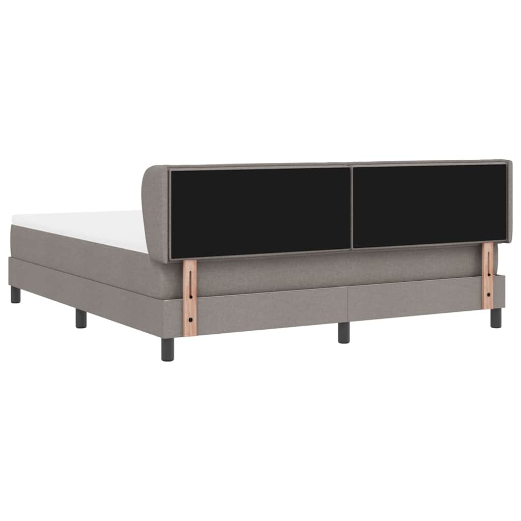 Κρεβάτι με ελατήρια με στρώμα Taupe 180 x 200 cm ύφασμα - Pakobazaar