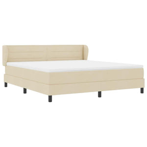 Κρεβάτι με ελατήρια με κεφαλάρι Κρεμ 180 x 200 cm ύφασμα - Pakobazaar