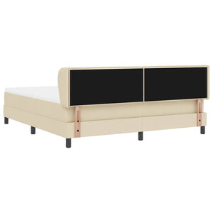 Κρεβάτι με ελατήρια με κεφαλάρι Κρεμ 180 x 200 cm ύφασμα - Pakobazaar