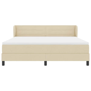 Κρεβάτι με ελατήρια με κεφαλάρι Κρεμ 180 x 200 cm ύφασμα - Pakobazaar
