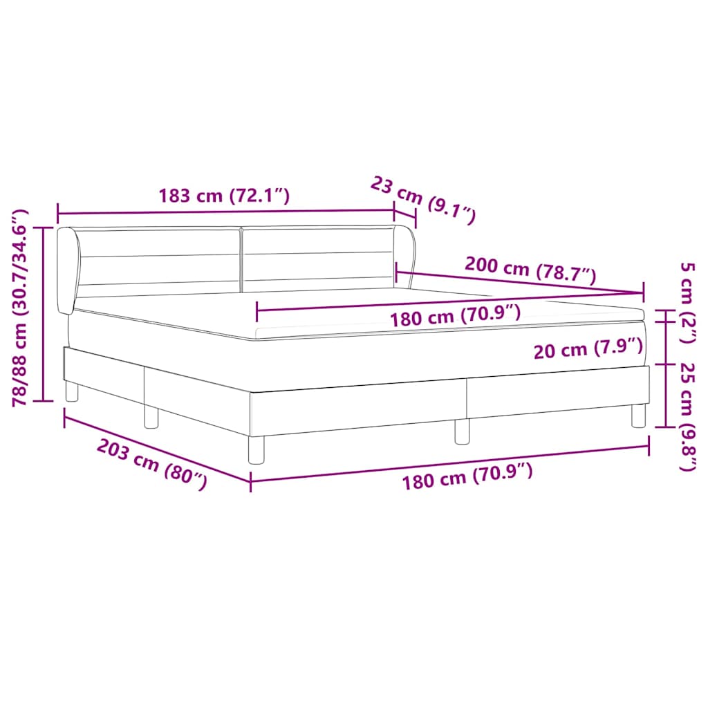 Κρεβάτι με ελατήρια με στρώμα Μπλε 180 x 200 cm ύφασμα - Pakobazaar