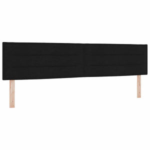 Κρεβάτι με ελατήρια με στρώμα Μαύρο 200 x 200 cm ύφασμα - Pakobazaar