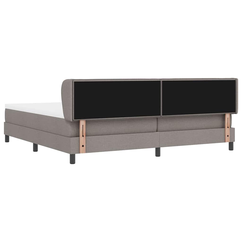 Κρεβάτι με ελατήρια με στρώμα Taupe 200 x 200 cm ύφασμα - Pakobazaar
