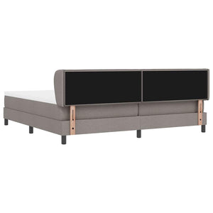 Κρεβάτι με ελατήρια με στρώμα Taupe 200 x 200 cm ύφασμα - Pakobazaar