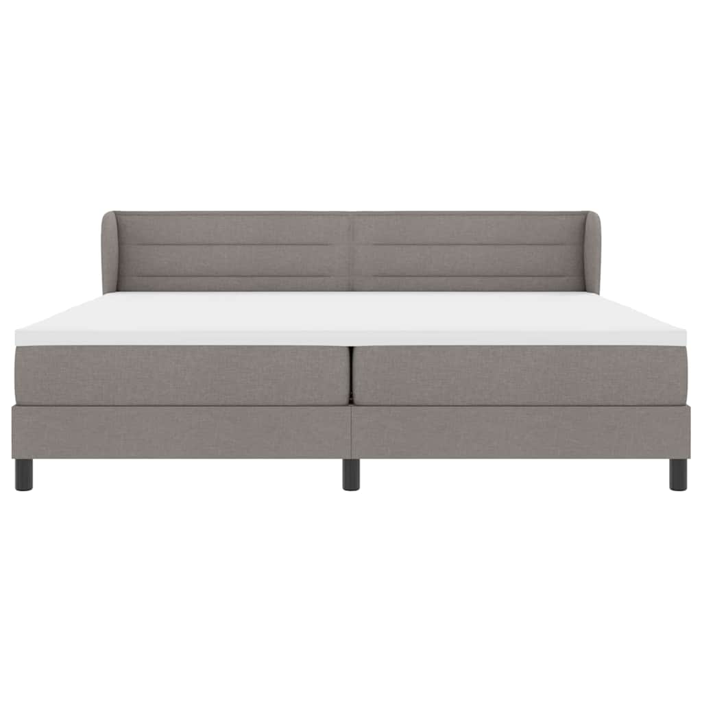 Κρεβάτι με ελατήρια με στρώμα Taupe 200 x 200 cm ύφασμα - Pakobazaar