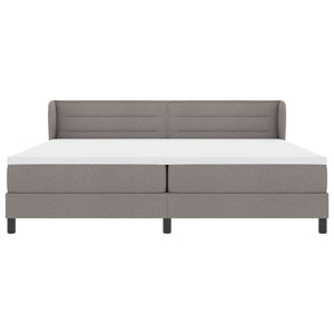 Κρεβάτι με ελατήρια με στρώμα Taupe 200 x 200 cm ύφασμα - Pakobazaar