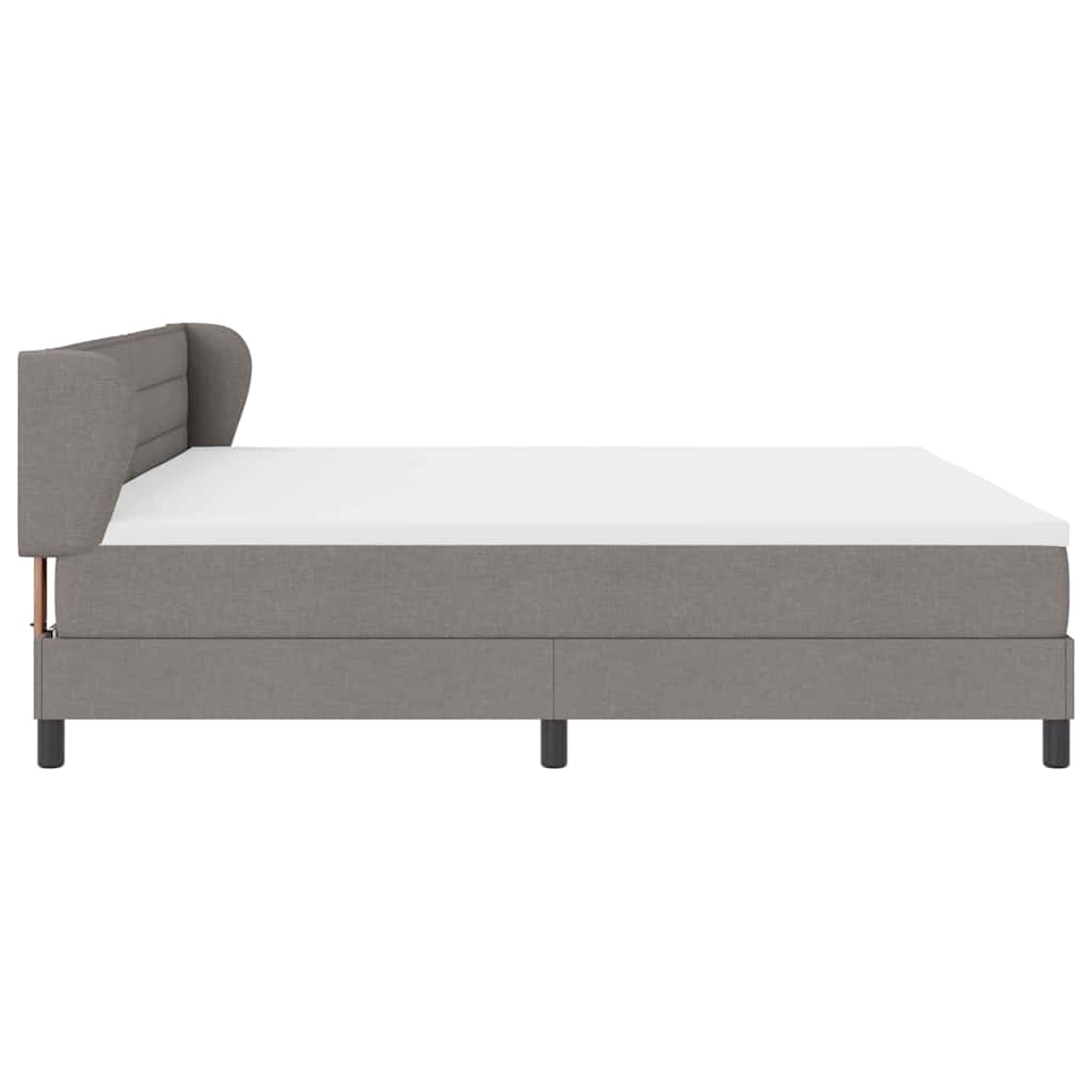 Κρεβάτι με ελατήρια με στρώμα Taupe 200 x 200 cm ύφασμα - Pakobazaar