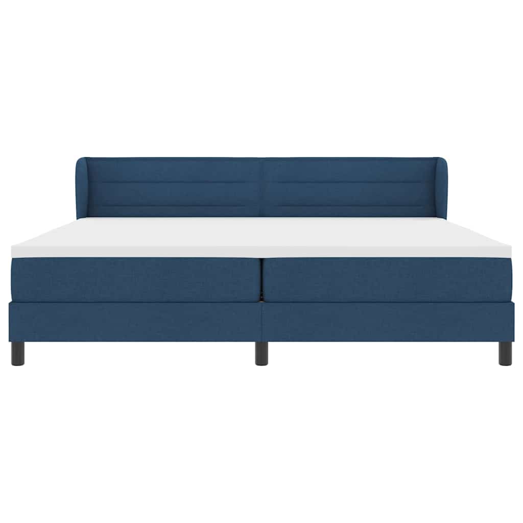 Κρεβάτι με ελατήρια με στρώμα Μπλε 200 x 200 cm ύφασμα - Pakobazaar