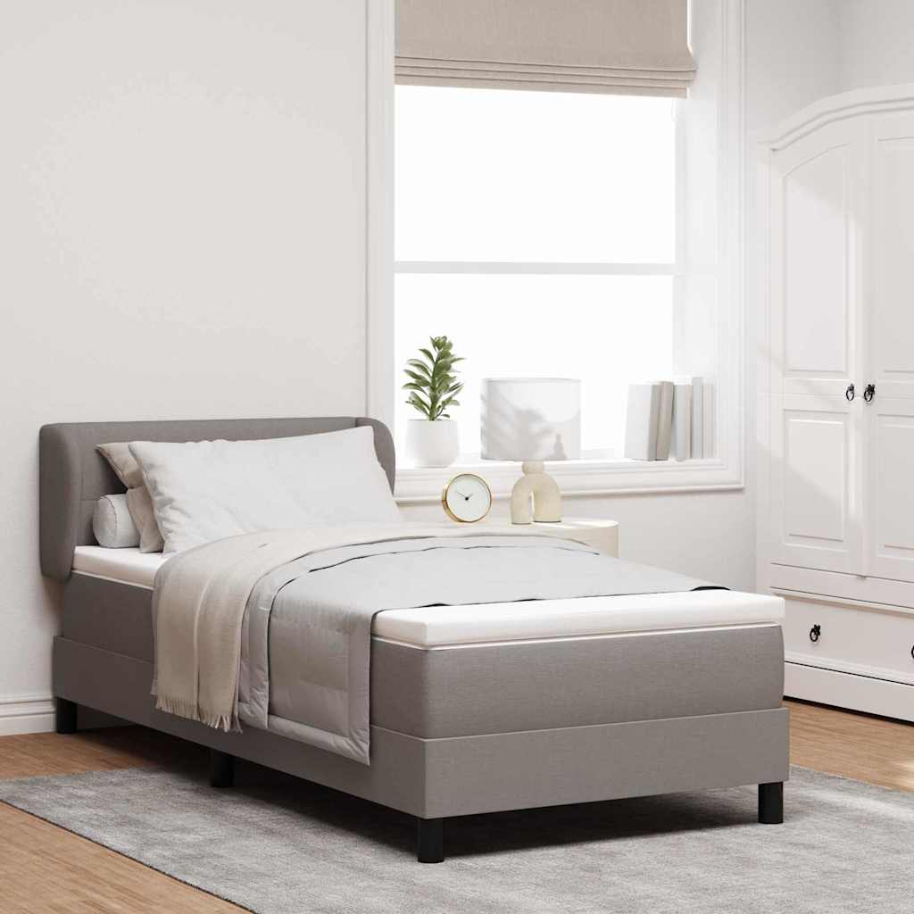 Κρεβάτι με ελατήρια με κεφαλάρι Taupe 90 x 200 cm ύφασμα - Pakobazaar