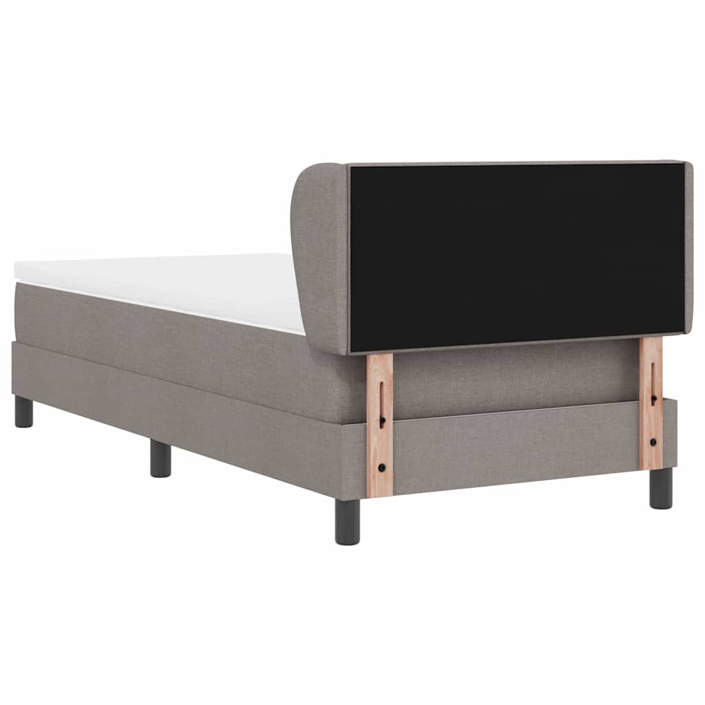 Κρεβάτι με ελατήρια με κεφαλάρι Taupe 90 x 200 cm ύφασμα - Pakobazaar