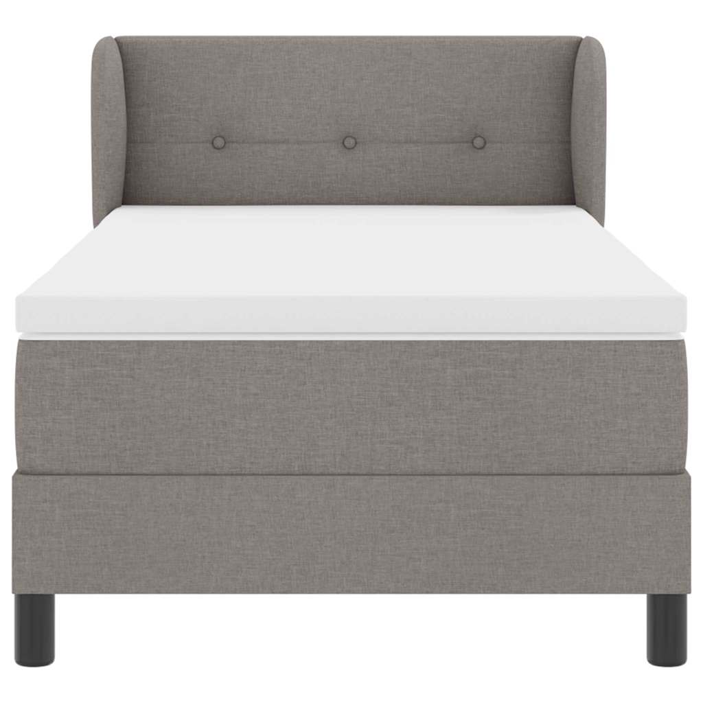 Κρεβάτι με ελατήρια με κεφαλάρι Taupe 90 x 200 cm ύφασμα - Pakobazaar