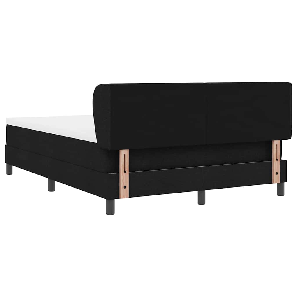 Κρεβάτι με ελατήρια με κεφαλάρι Μαύρο 140 x 190 cm ύφασμα - Pakobazaar