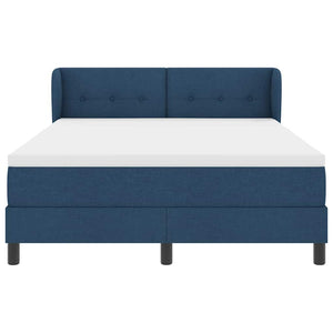 Κρεβάτι με ελατήρια με στρώμα Μπλε 140 x 190 cm ύφασμα - Pakobazaar