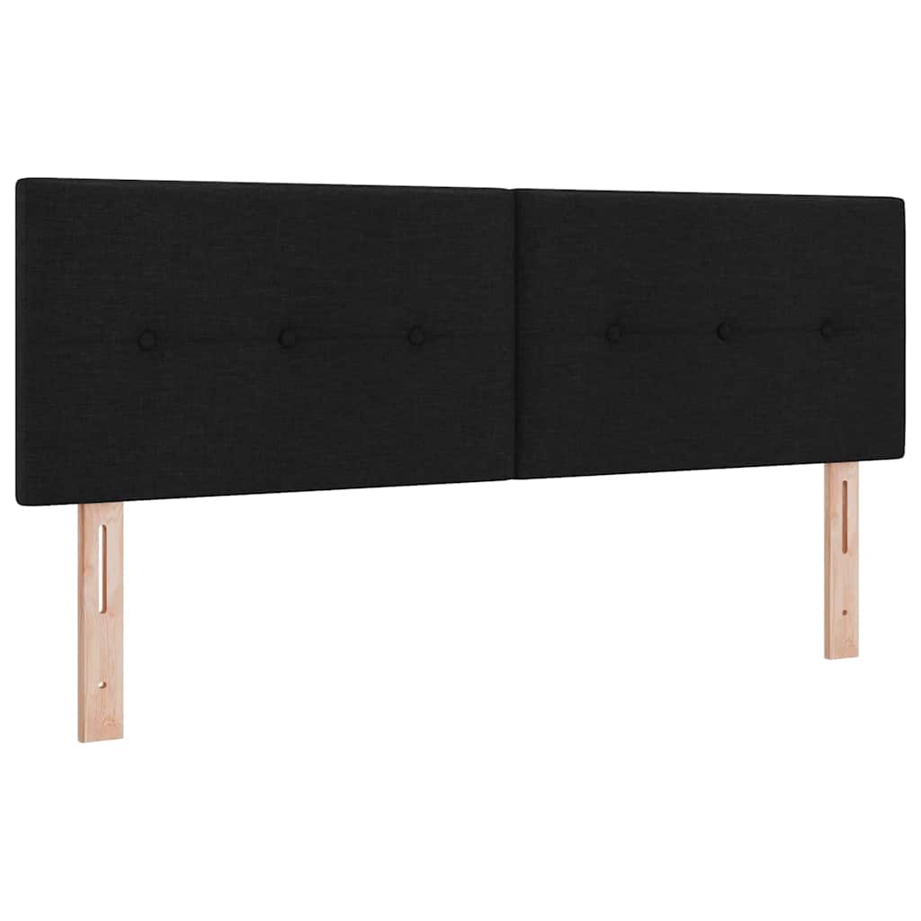 Κρεβάτι με ελατήρια με κεφαλάρι Μαύρο 140 x 200 cm ύφασμα - Pakobazaar
