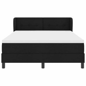 Κρεβάτι με ελατήρια με κεφαλάρι Μαύρο 140 x 200 cm ύφασμα - Pakobazaar