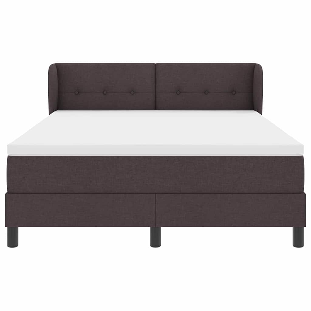 Κρεβάτι με ελατήρια με στρώμα Σκούρο Καφέ 160 x 200 cm ύφασμα - Pakobazaar